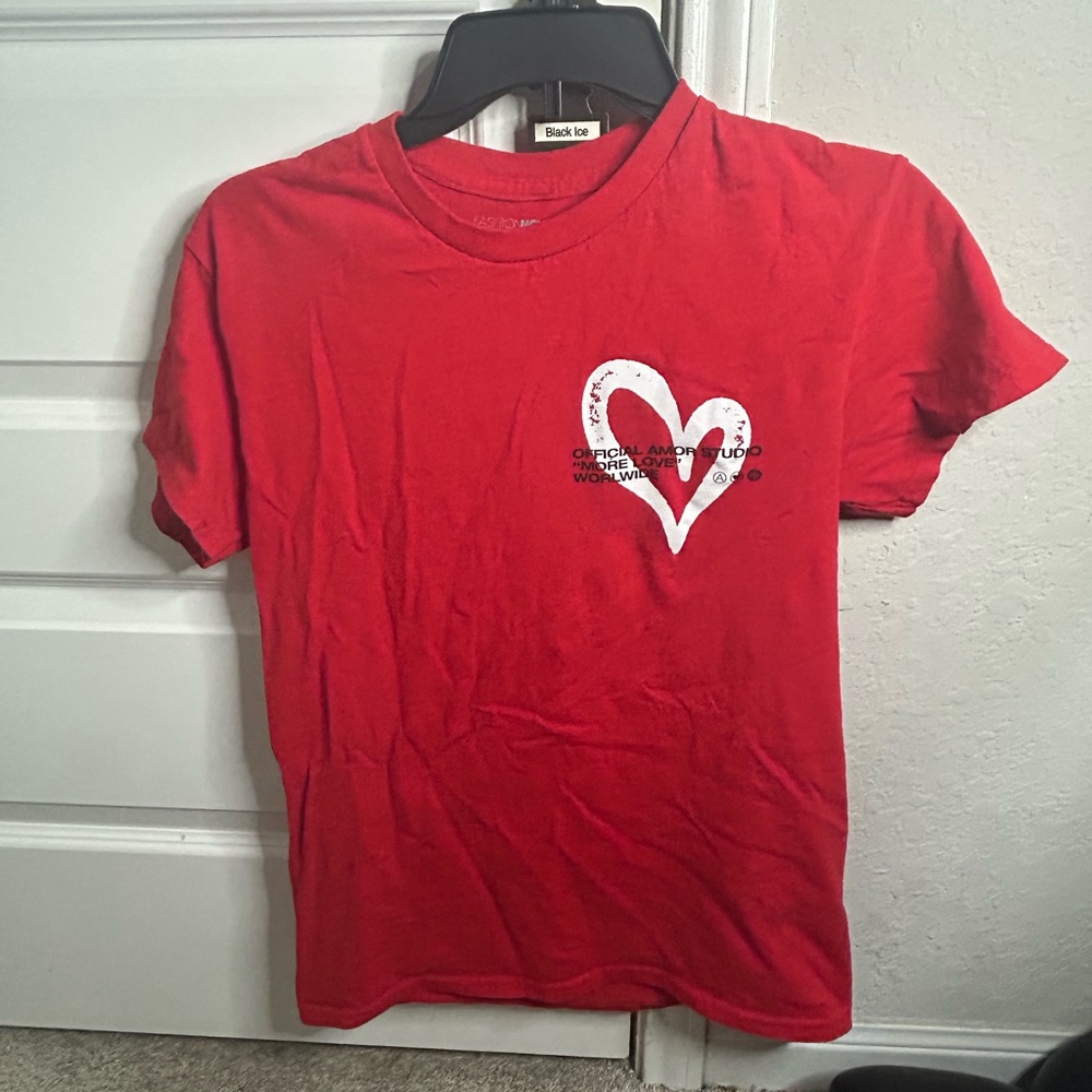 Fashion Nova Red T-Shirt with Heart Design